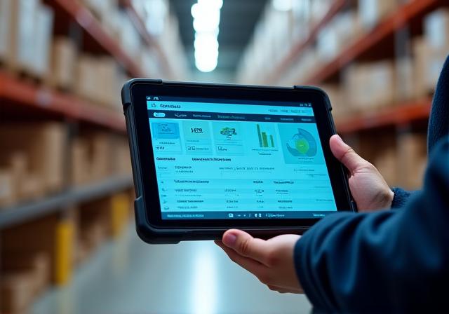 Modern warehouse inventory management system interface